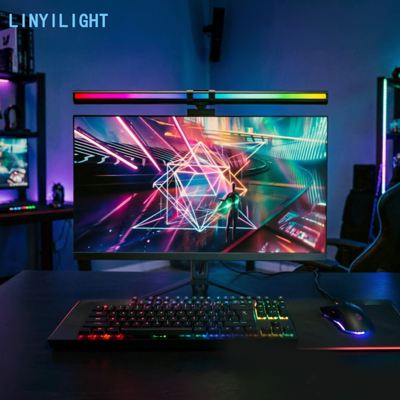 Home Office Work - 60/80cm RGB LED-monitorlichtbalk Computermonitorlamp Sfeer Tafellamp