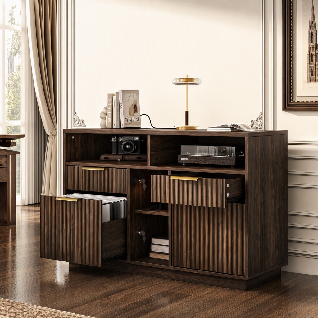 Home Office Printer - Archiefkast met 4 laden, zijdelingse archiefkast