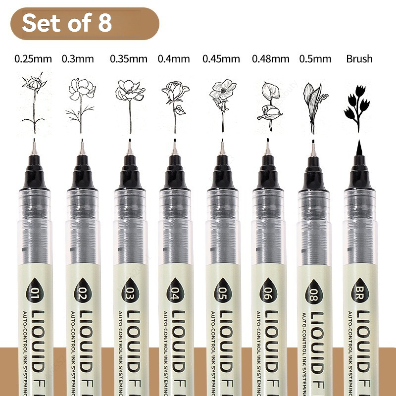 Copic Marker Sketch - 12 Tibs Zwarte Pen Fijne Lijn