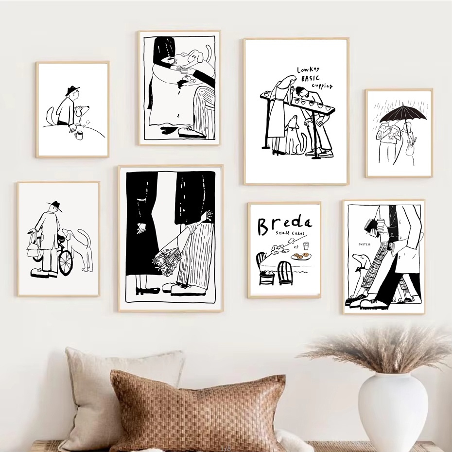 Home Office Romance Manga - 1pc Scandinavische minimalistische kunstposter moderne Koreaanse