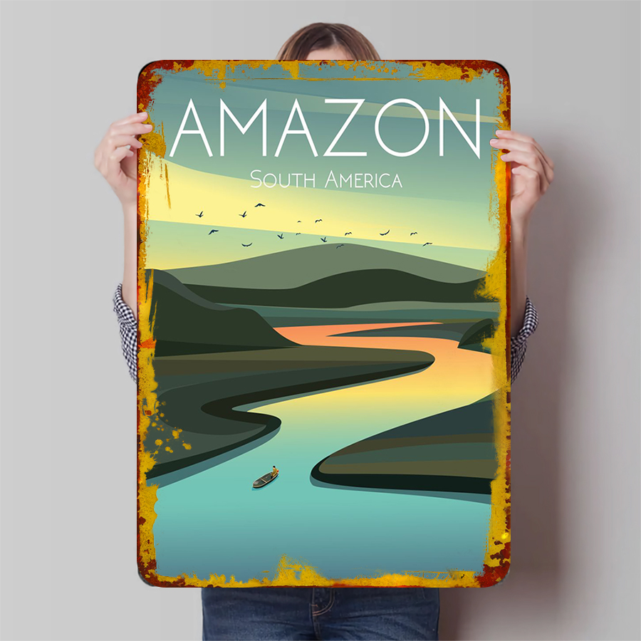 Home Office Amazon - Amazon River landschap metalen muur kunst