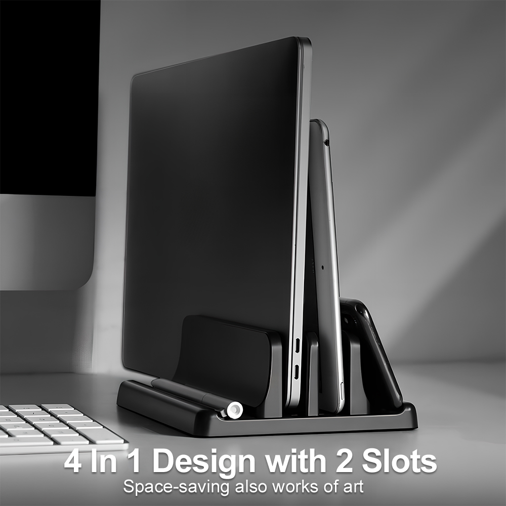 Home Office Call Center - 4in1 laptopstandaard verticaal verstelbare breedte ruimtebesparende