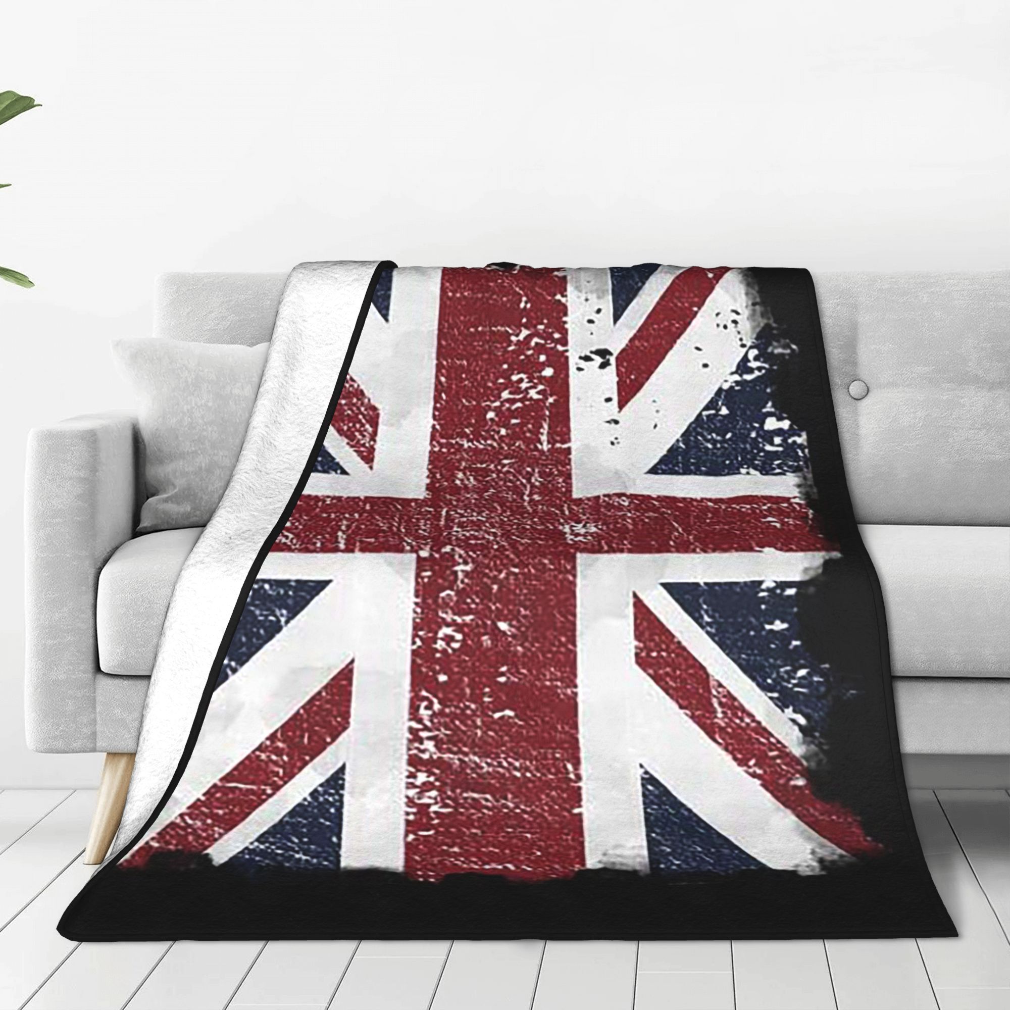 Home Office Of Uk - Verontruste Britse vlag zwart grijs Union