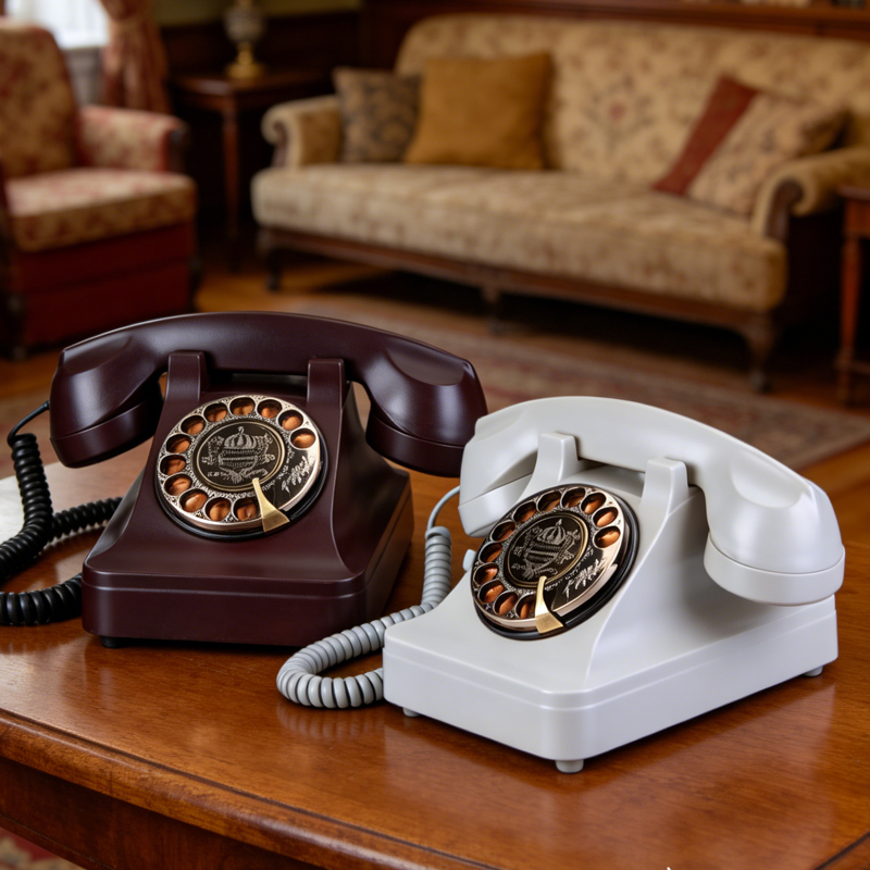 Home Office Call Center - Retro draadloze SIM-kaart telefoon met draaibare