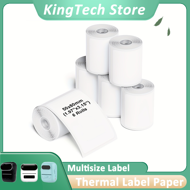 Label Maker Machine - 6-rollen multi-formaat zelfklevend thermisch etiketpapier, compatibel