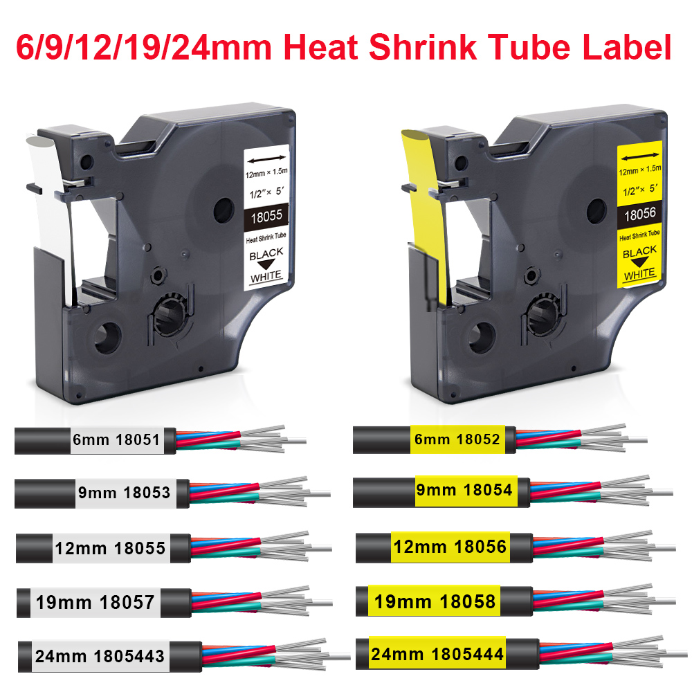 Label Maker Machine - 18051 18052-compatibele Dymo Rhino-krimpkous 18055 18056