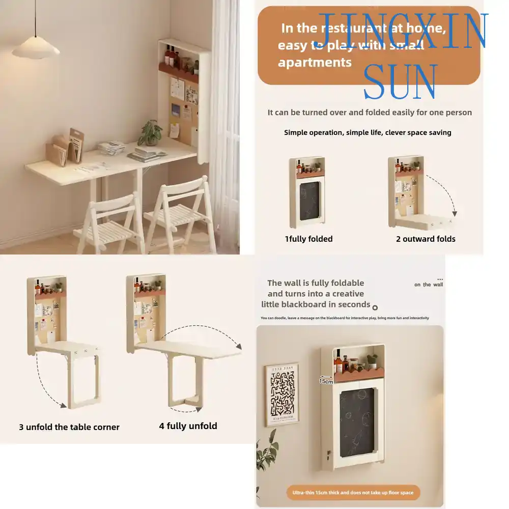 Home Office Ikea - Moderne opklapbare wandtafel met verborgen opbergruimte,