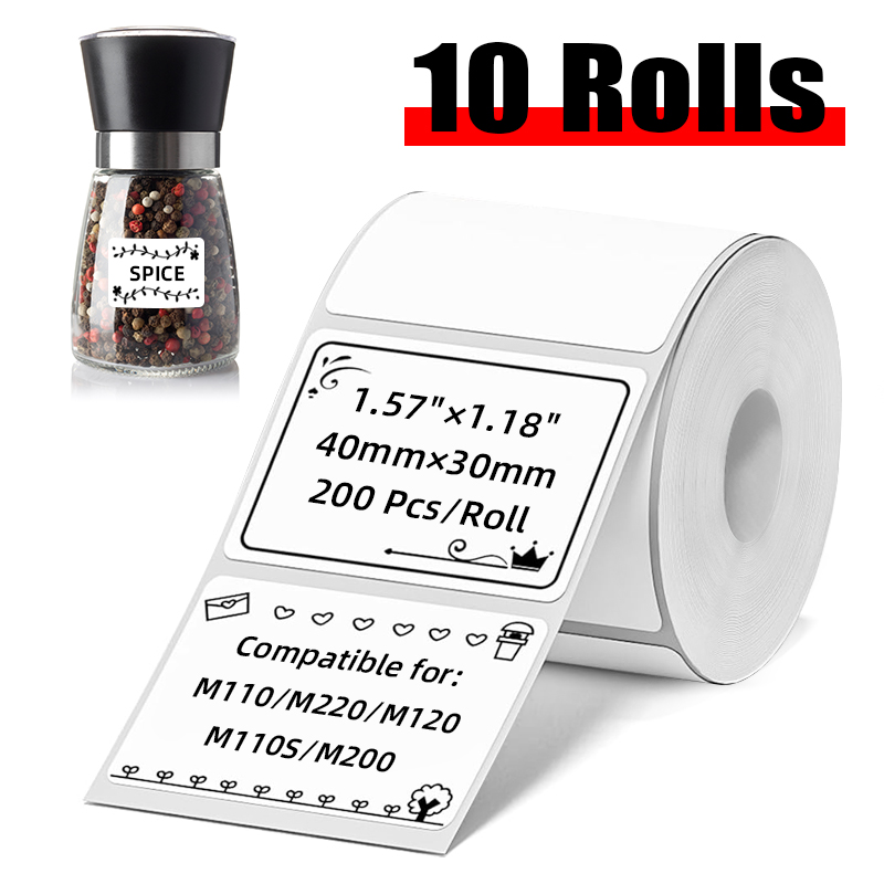 Home Office Printer - 10 rollen witte thermische labelstickers 40