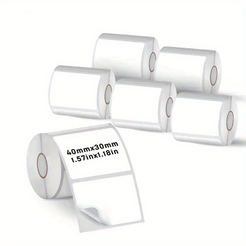 Label Maker Machine - 6 rollen 40x30mm thermisch labelpapier compatibel