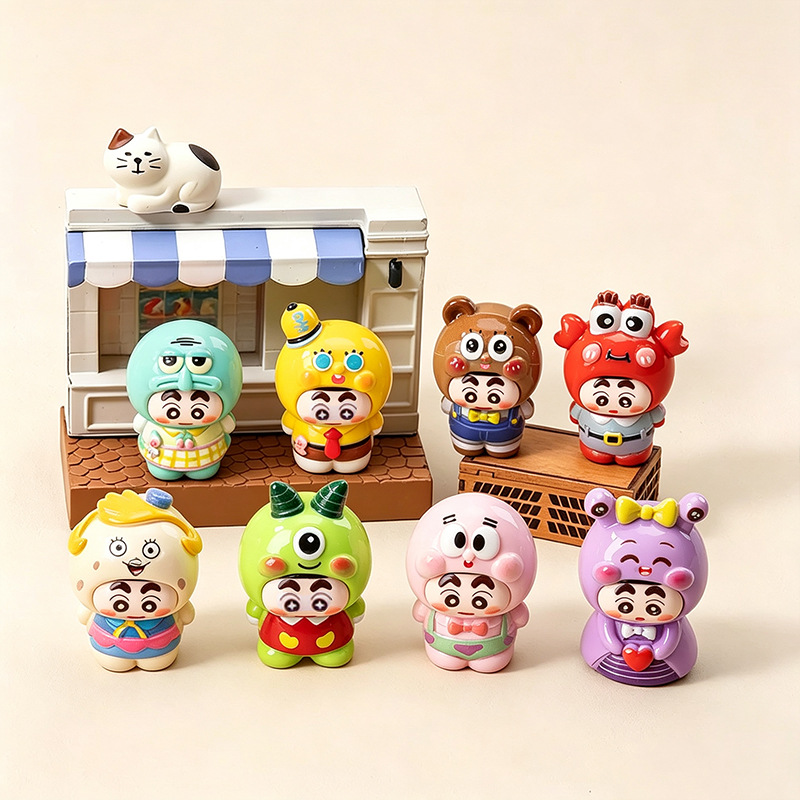 Home Office Romance Manga - Crayon Shin-Chan Schattig Cartoon Resin Anime