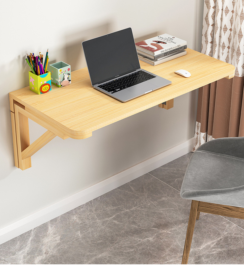 Home Office Ikea - Massief houten opklapbaar wandbureau Eenvoudig laptop-/pc-bureau