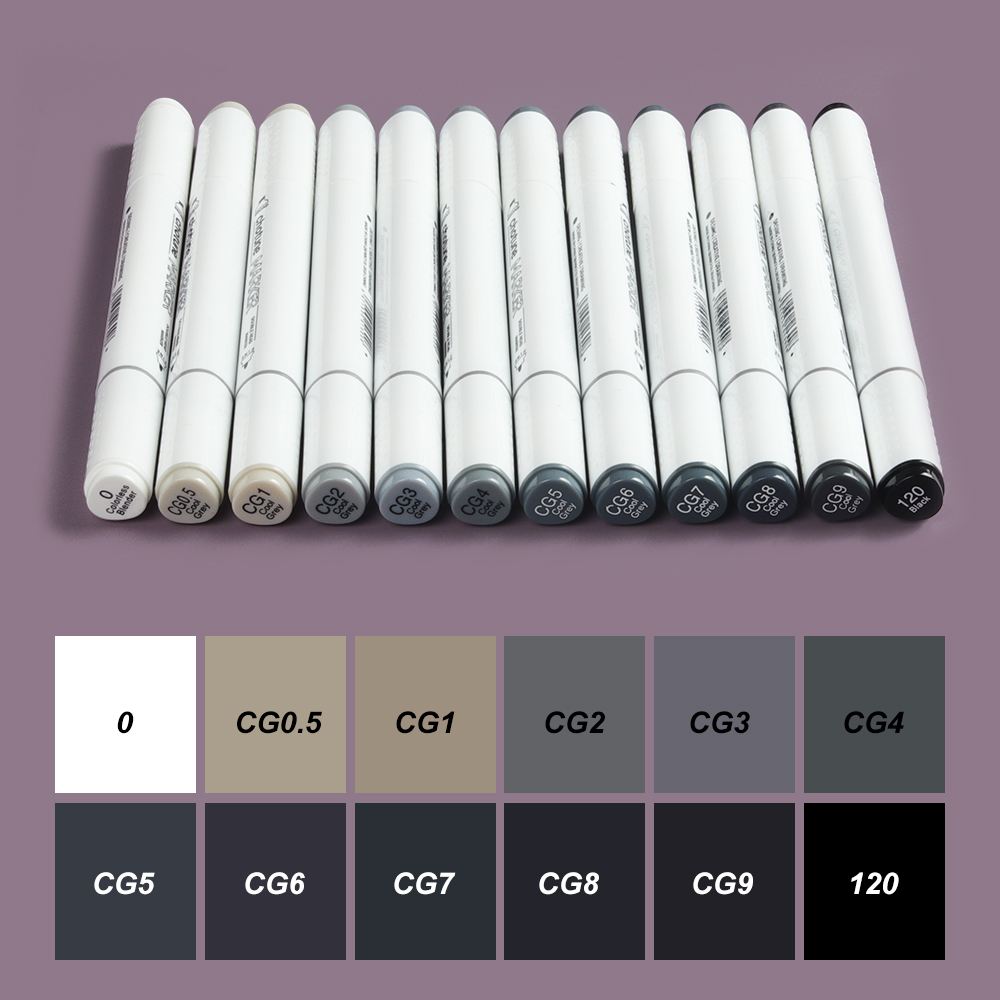 THOTUNE 12 kleuren warm grijs  - Copic Marker Sketch recensie en prijs