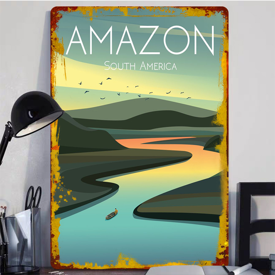 Amazon River landschap metalen - Home Office Amazon recensie en prijs