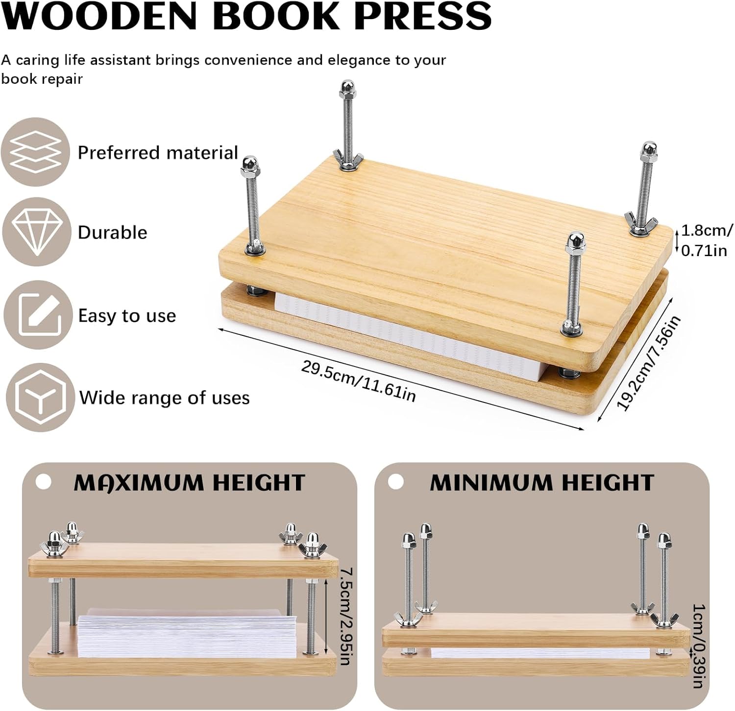 Houten boekpers, bindmiddel, p - Label Maker Machine recensie en prijs