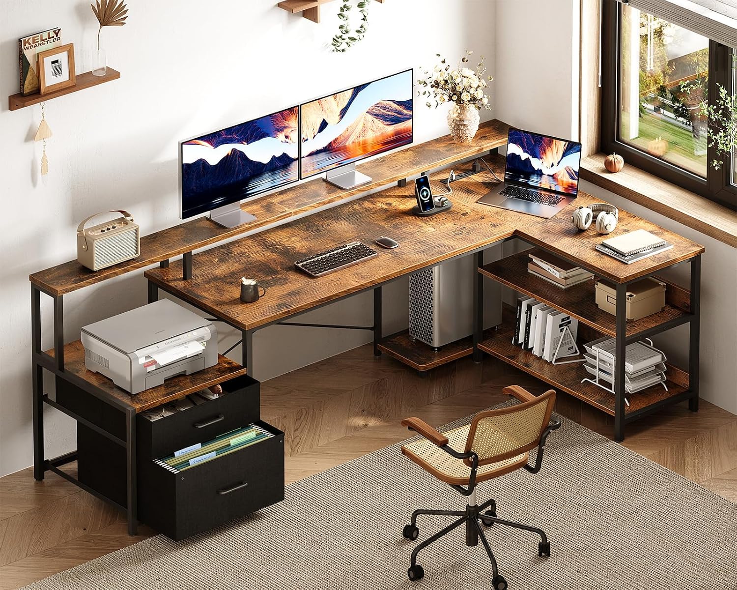 ODK 75 inch L-vormig bureau me - Home Office Work Table recensie en prijs