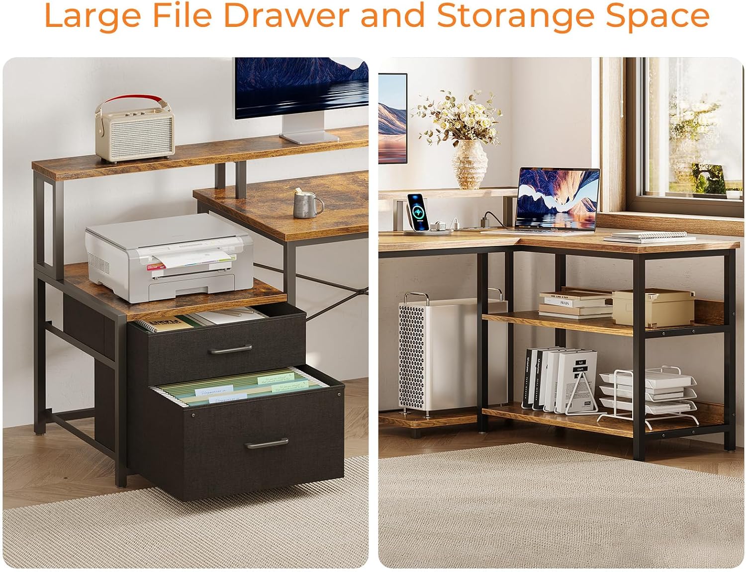 ODK 75 inch L-vormig bureau me - Home Office Work Table recensie en prijs
