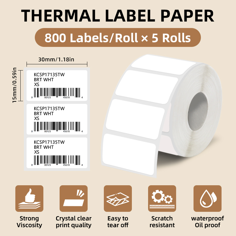 5 rollen witte labelstickers,  - Label Maker Machine recensie en prijs