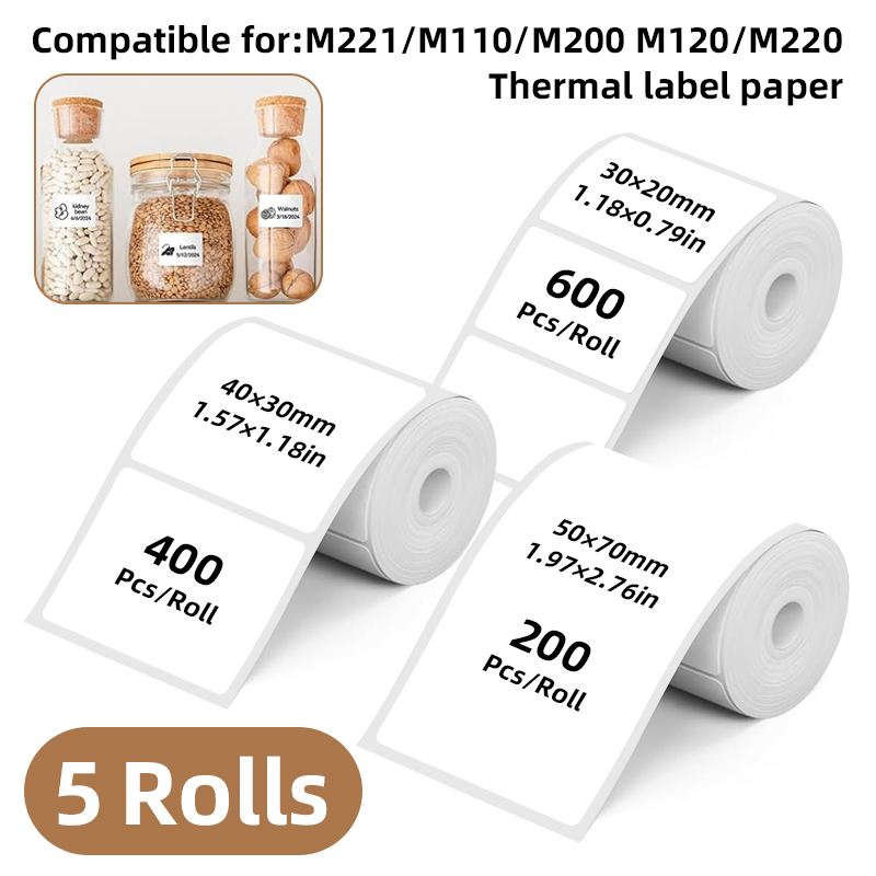 5 rollen witte labelstickers,  - Label Maker Machine recensie en prijs