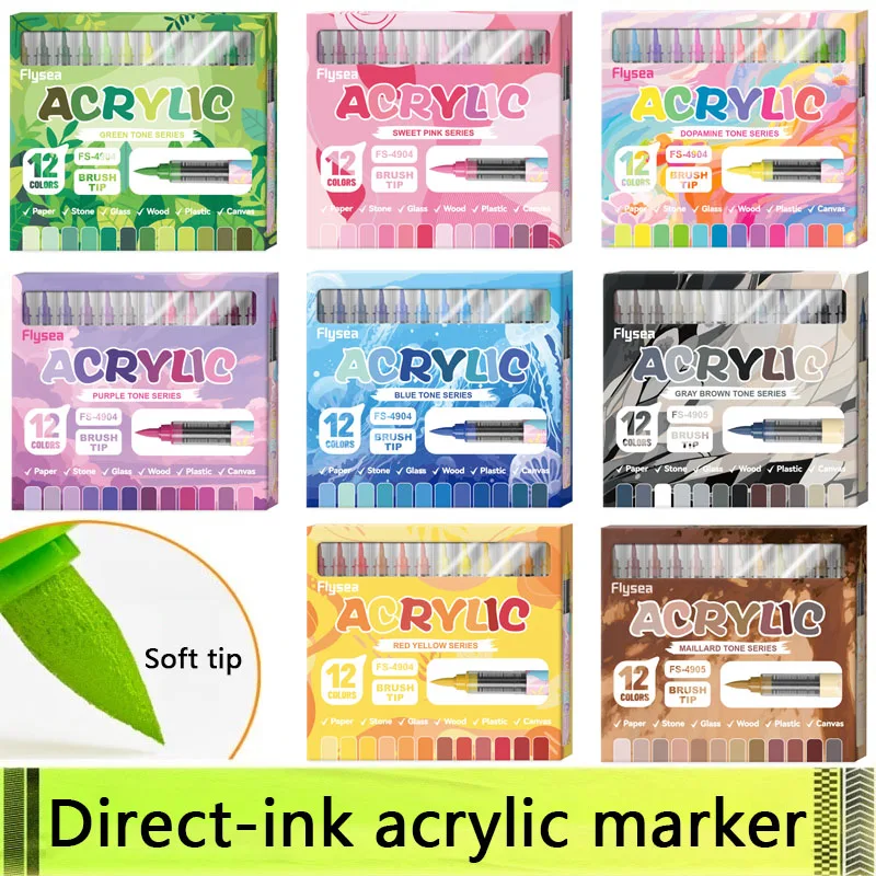 12 kleuren acrylstiften Zachte - Copic Marker Sketch recensie en prijs